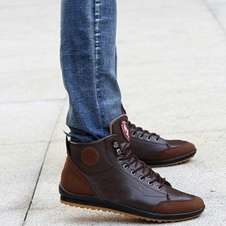 leather sneaker boots mens