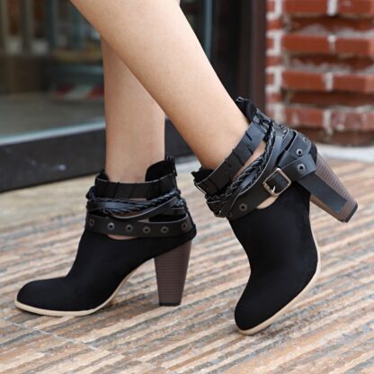 Autumn Spring High Heels Womens Boots