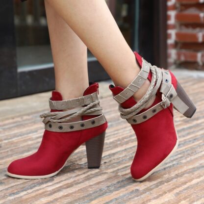 Autumn Spring High Heels Womens Boots