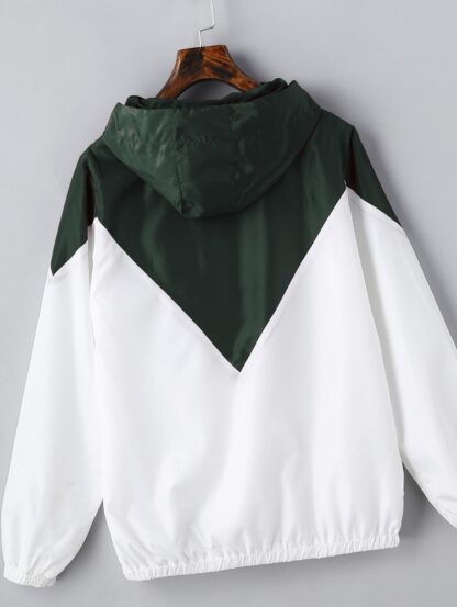 Elegant Fall Spring Hooded Windbreaker Jacket for Women