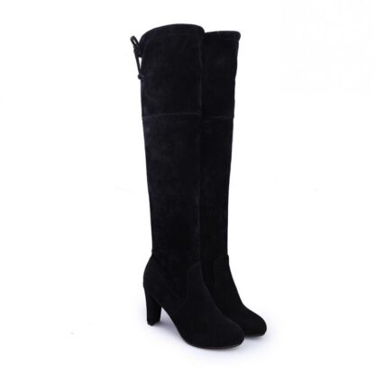 Elegant Snow Winter Faux Suede High Heels Boots for Women