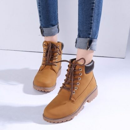 Fashion Pu Leather Autumn Winter Ankle Motorcycle Boots for Women