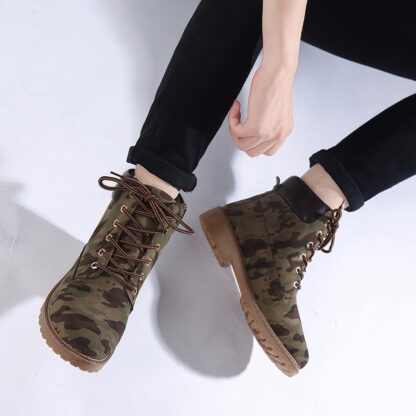 Fashion Pu Leather Autumn Winter Ankle Motorcycle Boots for Women