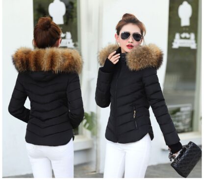 Fashion Warm Fur Hooded Winter Jacket For Women