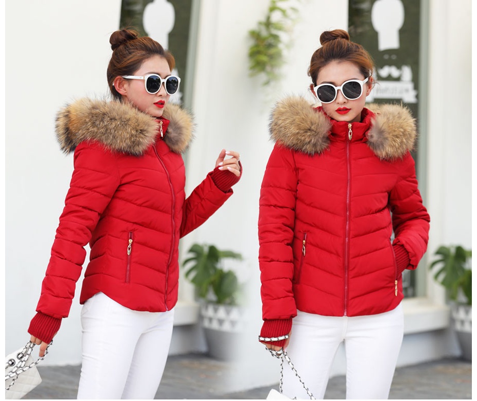 Fashion Warm Fur Hooded Winter Jacket For Women