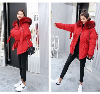 Winter Elegant Fashion Women's Fur Parkas Hooded Coat Jacket