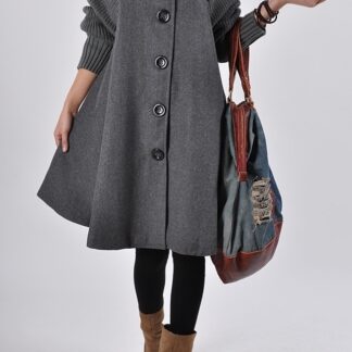 Winter Long Windbreaker Wool Overcoat for Women