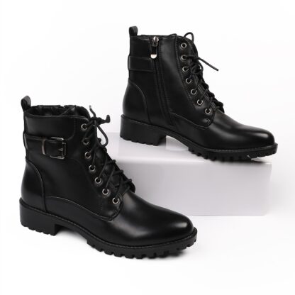 Black Sexy Fashion Warm Winter Pu Leather Boots for Women