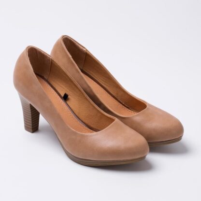 Brown Square Heel Office Ladies Shoes