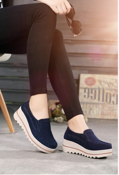 Casual Elegant Suede Leather Platform Womens Shoes