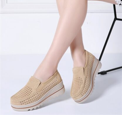 Casual Elegant Suede Leather Platform Womens Shoes