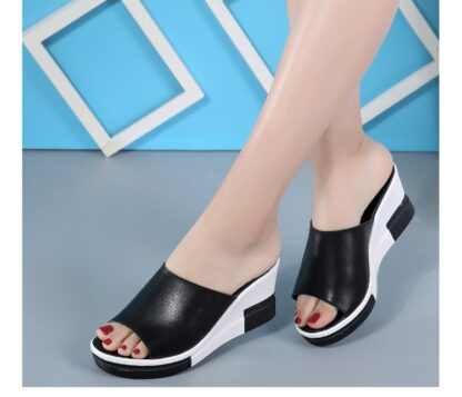 Casual Genuine Leather Womens Peep Toe Sandals