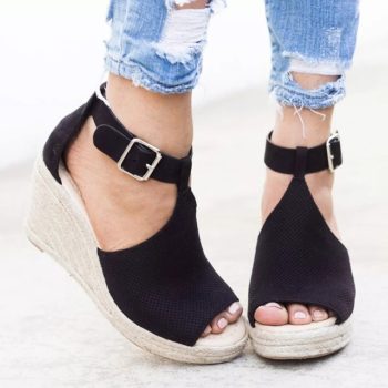 Casual Summer Beach Women Sandals Wedge Platform Peep Toe Shoes
