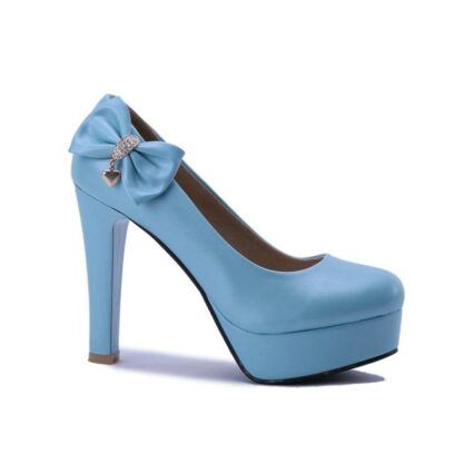 Elegant High Heel Bow Cute Platform Dress Women Pumps