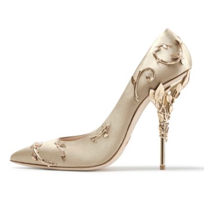 Elegant Rhinestone Floral High Heels Ladies Pumps Shoes