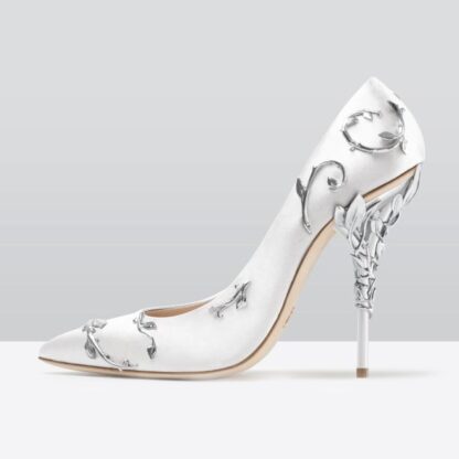 Elegant Rhinestone Floral High Heels Ladies Pumps Shoes