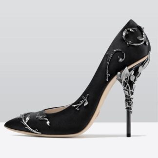 Elegant Rhinestone Floral High Heels Ladies Pumps Shoes
