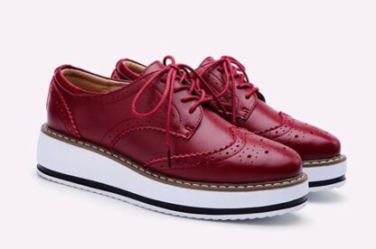Fashion Patent Leather Oxford Platform Womens Shoes