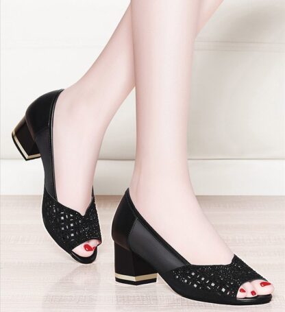 Office Elegant High Heels Hollow Out Womens Dress Shoes