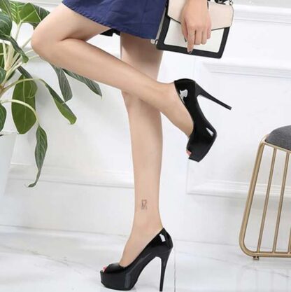 Office Elegant High Heels Open Toe Platform Women Pumps Dress Shoes