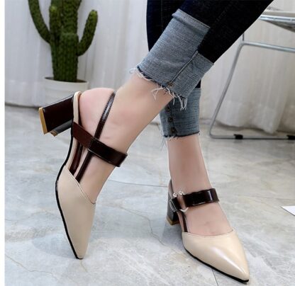 Pointed Toe Square Heel Work Shoes for Women