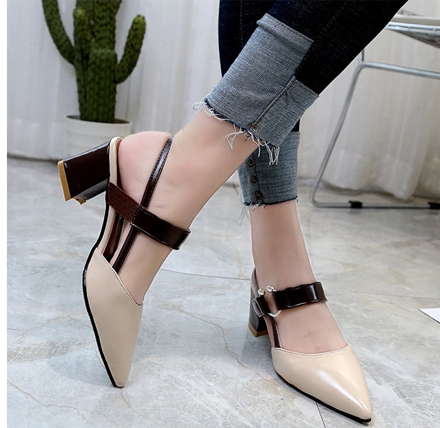Pointed Toe Square Heel Work Shoes for 