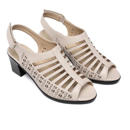 Summer Pu Leather Peep Toe Sandals Shoes for Women