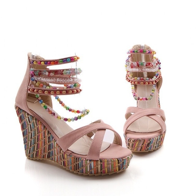 Summer Wedge Heels Shoes Sandals for Women - cheapsalemarket