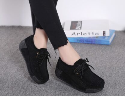 Winter Suede Leather Flats Platform Shoes