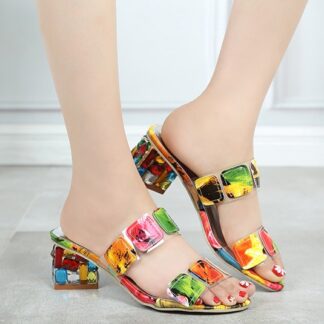 Casual Fashion Slip-On Square Heel Sandals for Women