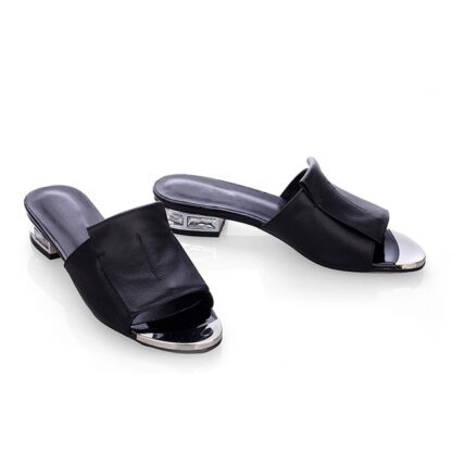 Fashion Genuine Leather Elegant Womens Flat Sandals