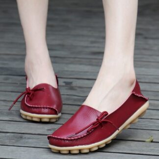 Genuine Leather Flat Women Loafers Shoes