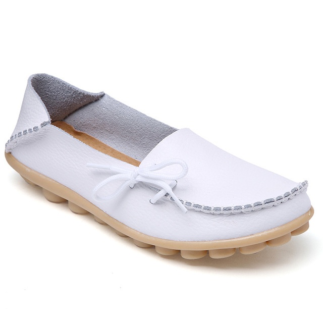 Genuine Leather Flat Women Loafers Shoes