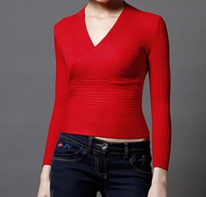 V Neck Sexy Winter Cashmere Sweater for Ladie
