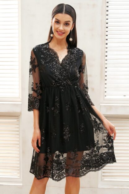 Autumn Sequined Elegant Sexy Party Womens Dress