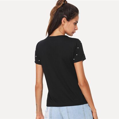 Black Summer Short Sleeve Womens T-Shirt