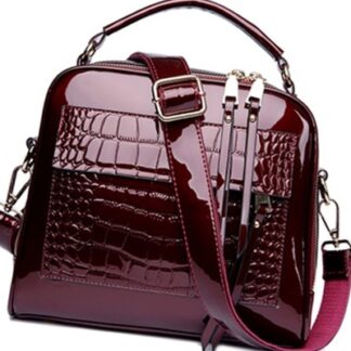 Business Genuine Patent Leather Shoulder Handbag for Women