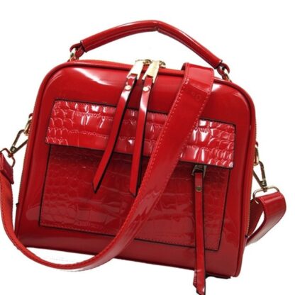 Business Genuine Patent Leather Shoulder Handbag for Women