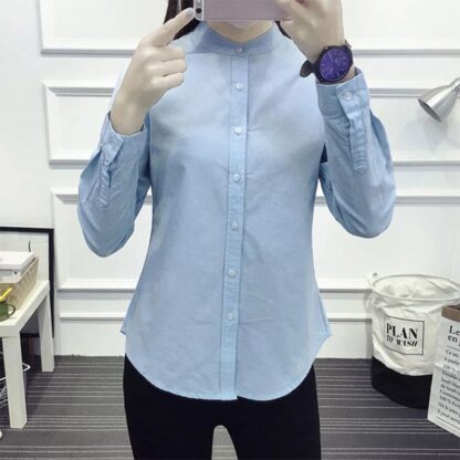 Casual Cotton Office Shirt Womens Blouse