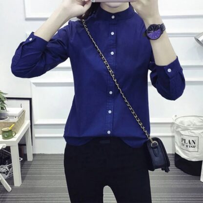 Casual Cotton Office Shirt Womens Blouse