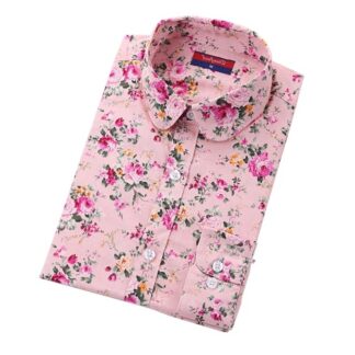 Fashion Cotton Floral Buttoned Womens Shirt