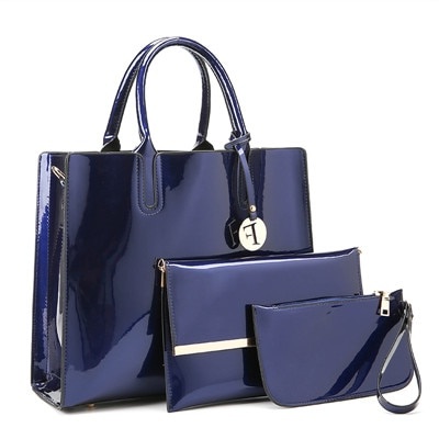 Fashion Elegant Patent Leather Womens Tote Bags Set