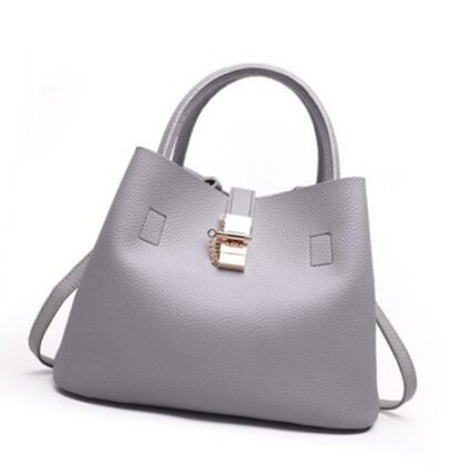 Fashion Elegant Pu Leather Tote Bucket Bag for Women