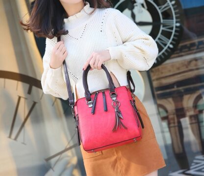 Fashion Pu Leather Tassel Womens Tote Bag