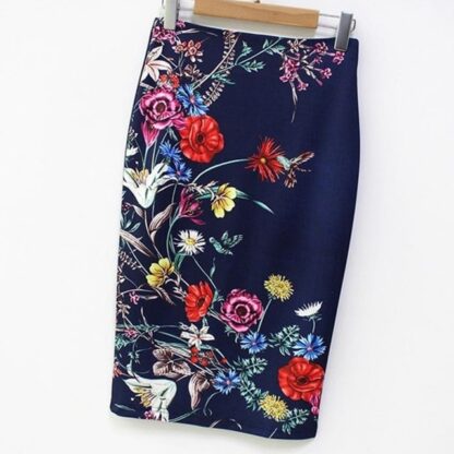 High Waist Pencil Bodycon Floral Womens Skirt