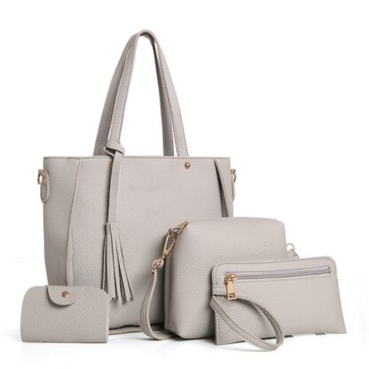 PU Leather Tassel Womens Fashion Bags Set