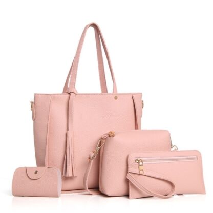PU Leather Tassel Womens Fashion Bags Set
