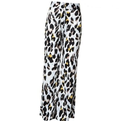 Fashion Elegant Wide Leg Sexy Club Leopard Women Pants