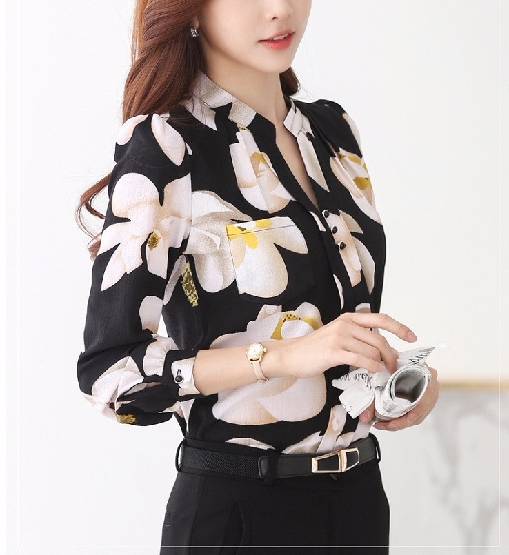 Best floral chiffon blouse office blouse - 2024
