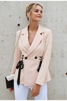 Pink Elegant Office Blazer for Women